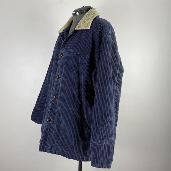 Vintage 90s NO FEAR Wide-Wale Corduroy Jacket, Faux Sherpa Collar, Made in Hong - Picture 3 of 14